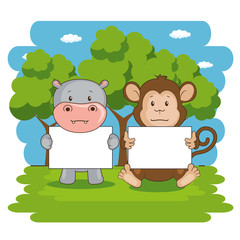 Fototapeta premium cute adorable animal cartoon