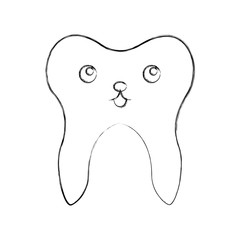 Human tooth kawaii character vector illustration design
