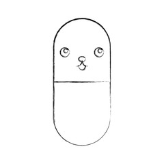 capsule drug kawaii character vector illustration design