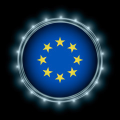 European-union flag in blue lightning