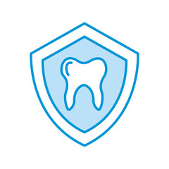 shield with Human tooth isolated icon vector illustration design
