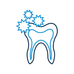 Human tooth with bacterium vector illustration design