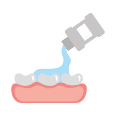 tooth care with mouthwash vector illustration design