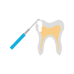 Human tooth with dental drill vector illustration design