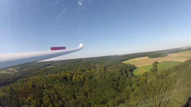 Landing of a sailplane in Bavaria, Germany