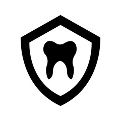 shield with Human tooth isolated icon vector illustration design