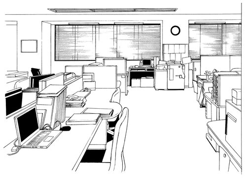 漫画風ペン画イラスト オフィス街 室内 Stock Illustration Adobe Stock 漫画風ペン画イラスト オフィス街 室内 Stock Illustration Adobe Stock