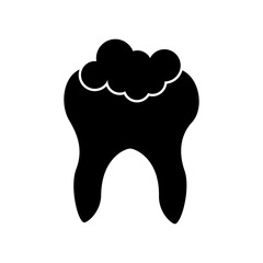 Human tooth with toothpaste vector illustration design