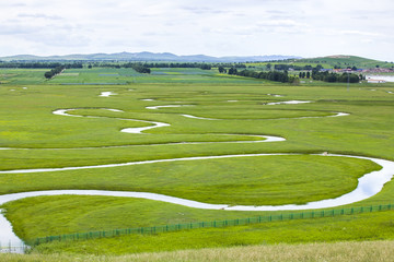 Naklejka premium The river on the grassland