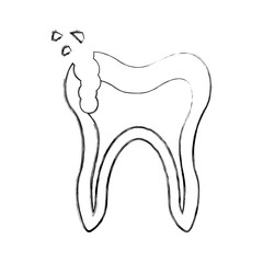 Human tooth with decay vector illustration design