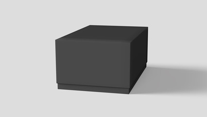 Flat black box mockup