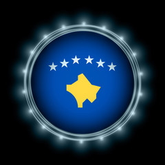 Kosovo flag in blue lightning