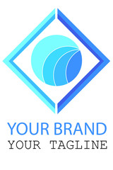 Logo - One Light Blue Circle and Square in Four Color 