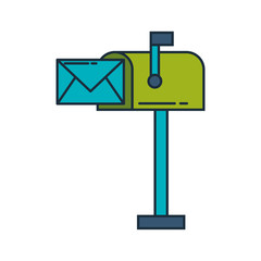 mailbox with envelope mail isolated icon vector illustration design