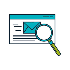 envelope mail with magnifying glass vector illustration design