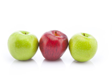Green and red apples