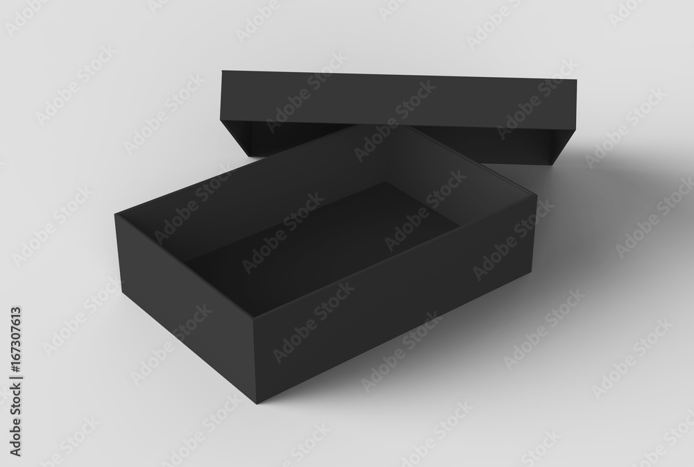 Sticker flat black box mockup