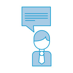 businessman with speech bubble message icon vector illustration design
