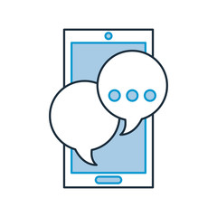 smartphone with speech bubble message icon vector illustration design