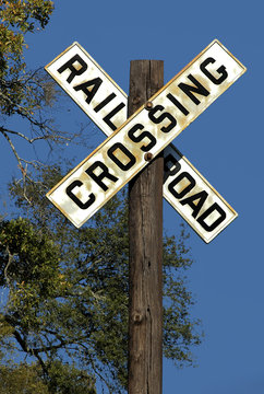 Vintage Rural Railroad Crossing Sign