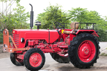 A red tractor