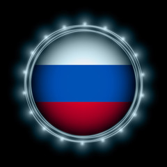 Russia flag in blue lightning