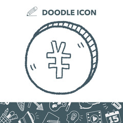 Obraz premium doodle Renminbi money coin