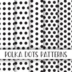Memphis collection polka dots seamless pattern pack 