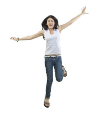 Girl jumping in the air 