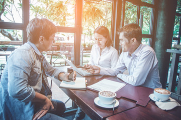 businessmen discussing and briefing of business