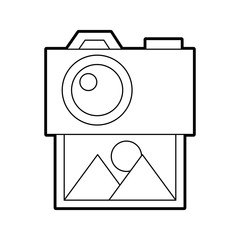 camera photographic with picture vector illustration design