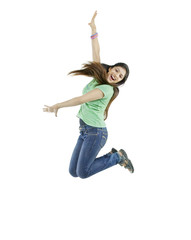 Girl jumping in the air 