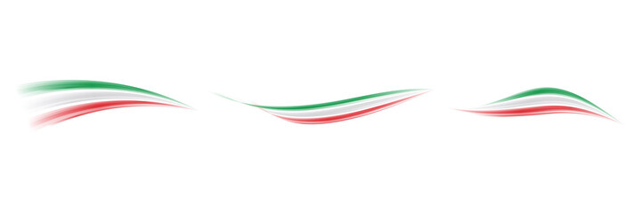 Fototapeta premium Onda astratta tricolore italiano - Set. Italy flags