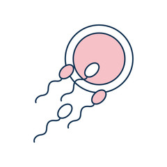 Fertilizing sperm isolated icon vector illustration design