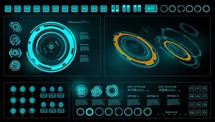 Futuristic virtual graphic touch user interface, HUD