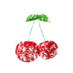 A red cherry painted with a brush