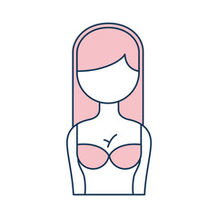 female torso anatomy silhouette vector illustration design
