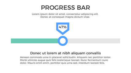 Progress Bar Infographic Element - Business Vector Illustration in Flat Design Style for Presentation, Booklet, Website, Presentation etc. Isolated on the White Background.