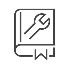 User Guide Book Thin Line Vector Icon. Flat icon isolated on the white background. Editable EPS file. Vector illustration.