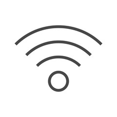 Wi FI Thin Line Vector Icon. Flat icon isolated on the white background. Editable EPS file. Vector illustration.