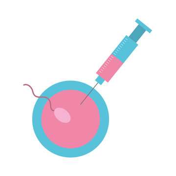Fertilizing sperm with injection vector illustration design