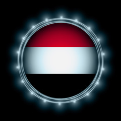 Yemen flag in blue lightning