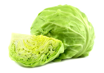 Fototapeta premium Cut cabbage on white background