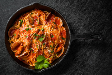 ボンゴレロッソ　アサリのトマトソース　Vongole spaghetti of tomato