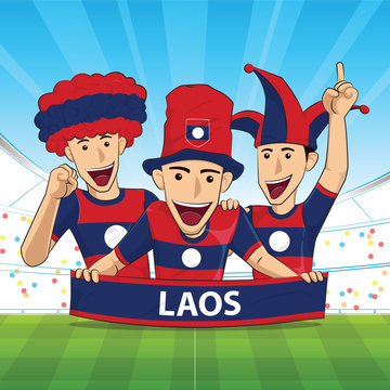 Laos Flag soccer support