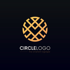 Elegant circle logo ornament icon sign vector design.