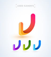 Abstract letter J logo template. Material design style