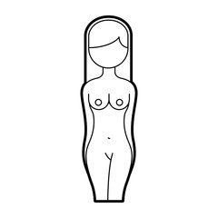 female torso with breast cancer examining vector illustration design