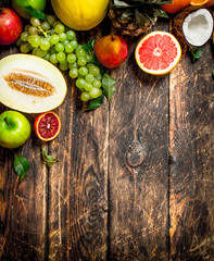 variety of fresh fruits.
