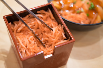 Pickled ginger. Japanese cuisine.